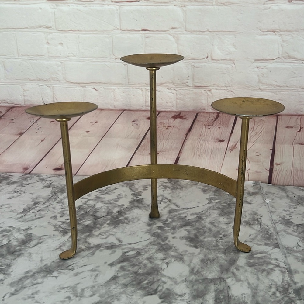 Vintage 3 candle holders candelabra 10.45”